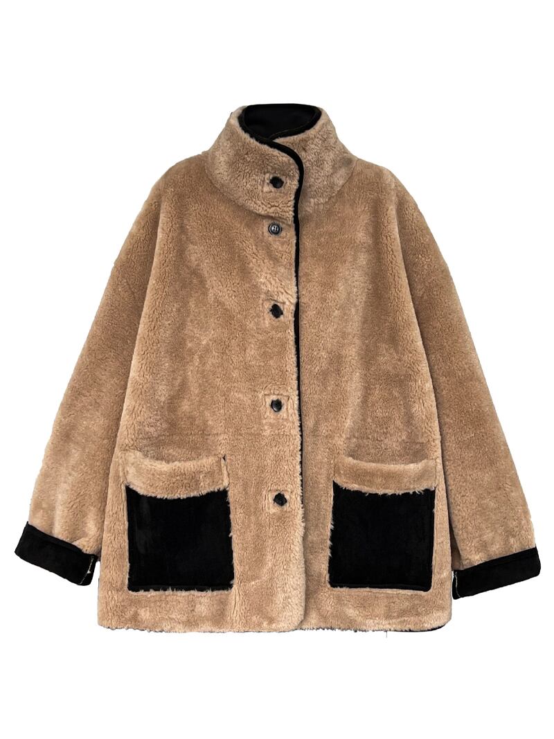 【outer】ハイネックボアコート Q7266