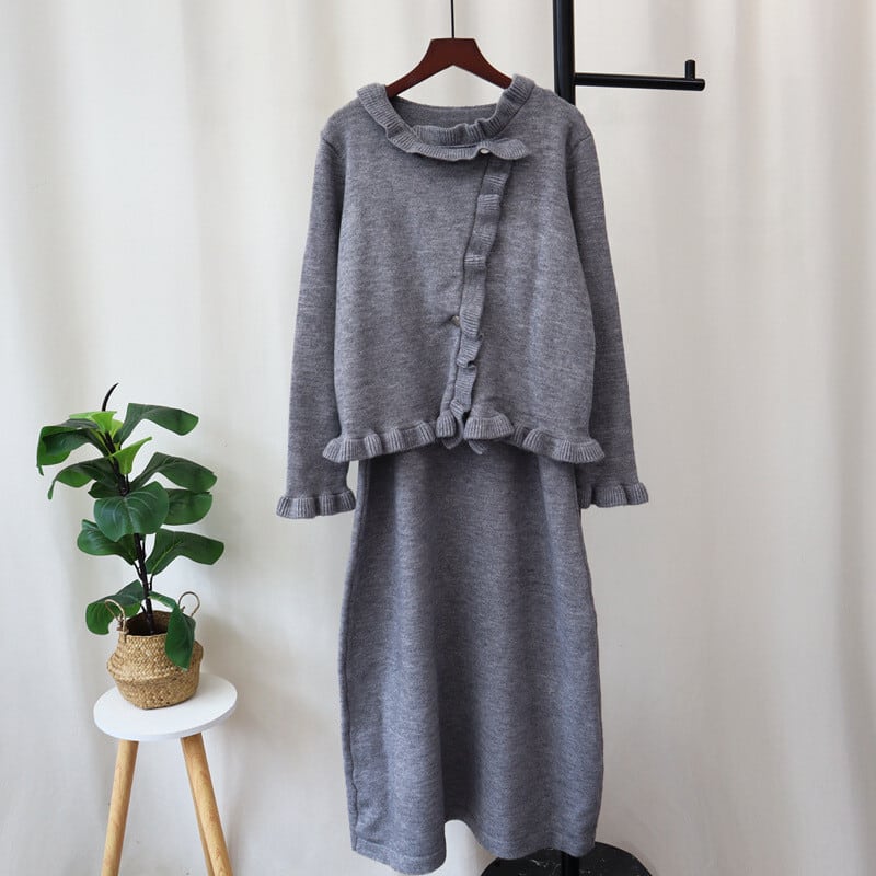 【set】ニットカーデ×キャミワンピースセット　M26854