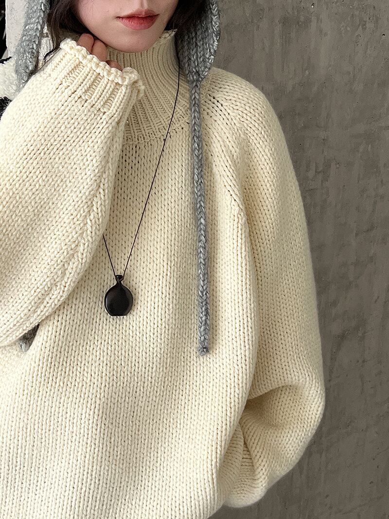 【tops】ハイネックニットトップス Q7305