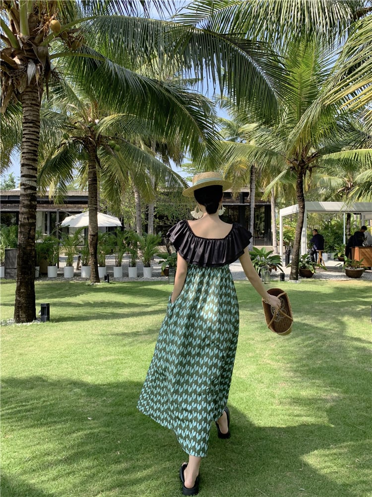 【dress】フリル切り替えワンピース　M25295