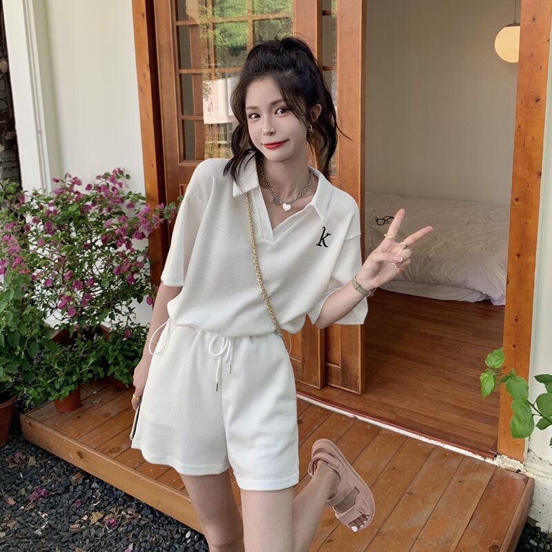 【set】美感いっぱい韓国系ファッション着痩せ着心地良いスウィート洋気２点セット G0651