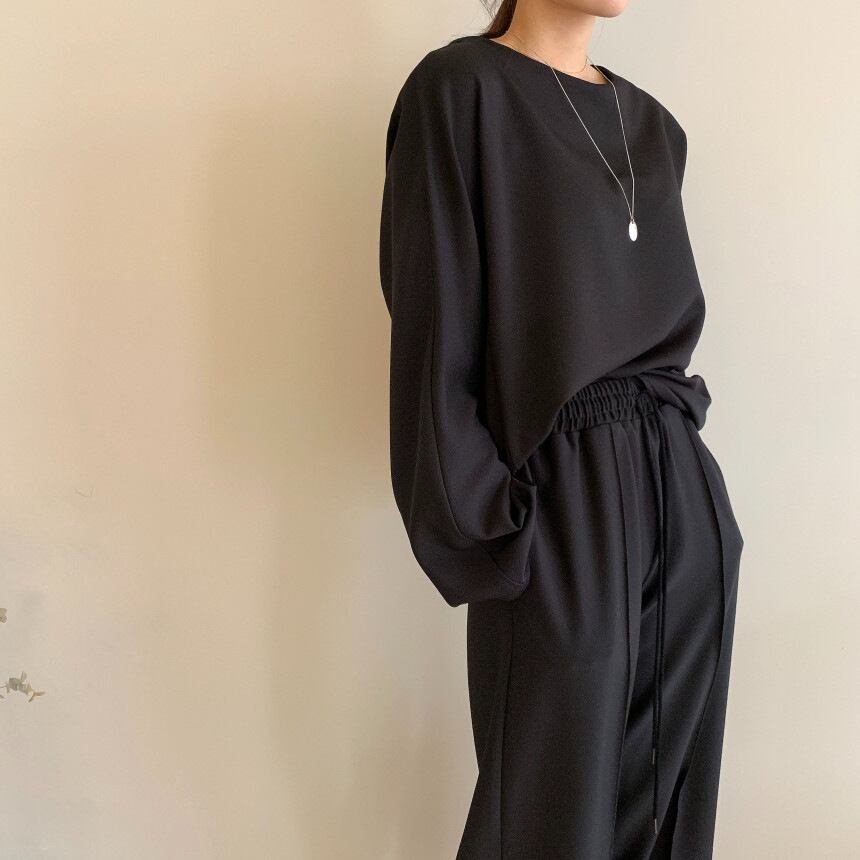 【set】長袖トップス×ワイドパンツセット　M19194