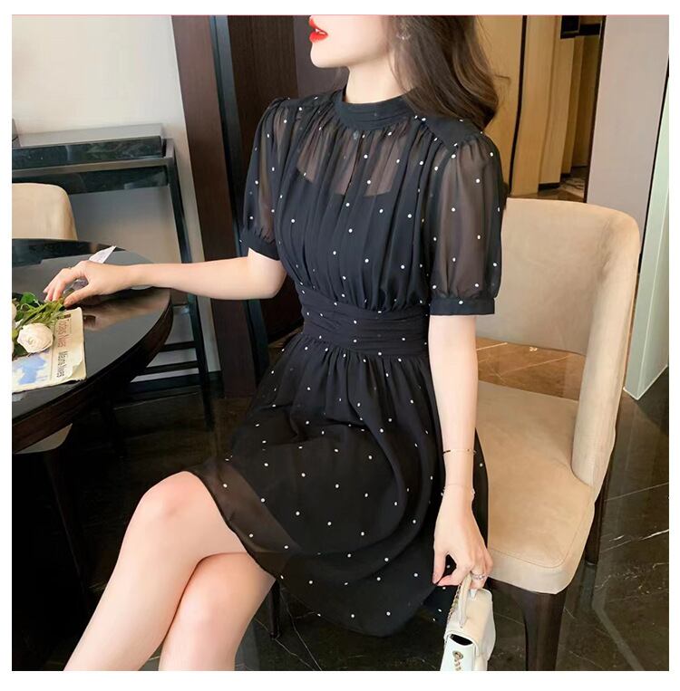【dress】シフォンドット柄ワンピース G20653