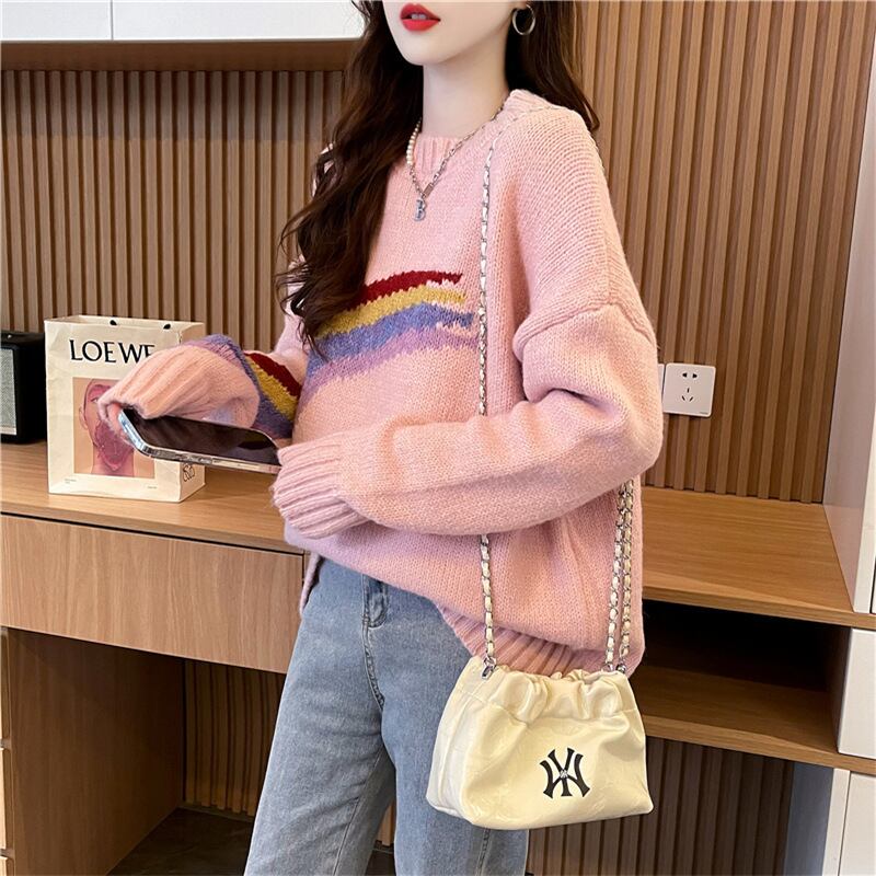 【tops】クルーネックニットセーター　M18542