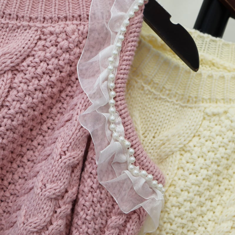 【tops】オフショルダーニットセーター　M25441
