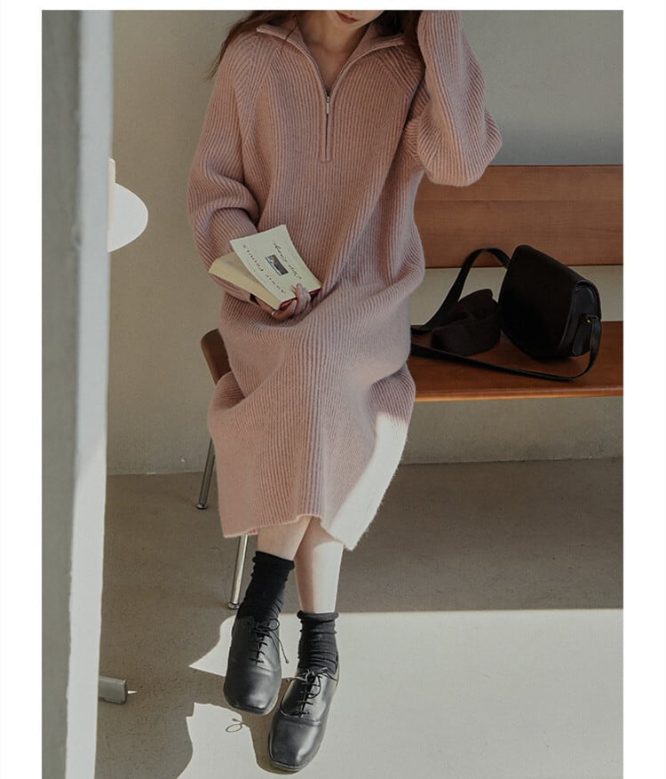 【dress】ファスナーニットワンピース　M27224