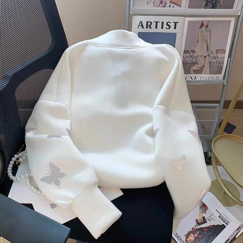 【tops】スタンドネック長袖パーカーF7972