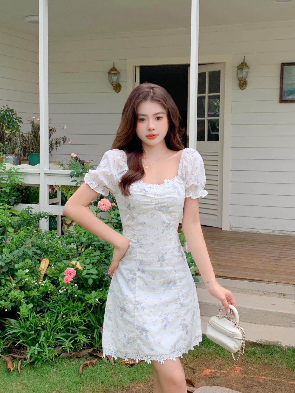 【dress】スクエアネック花柄ワンピース G21517