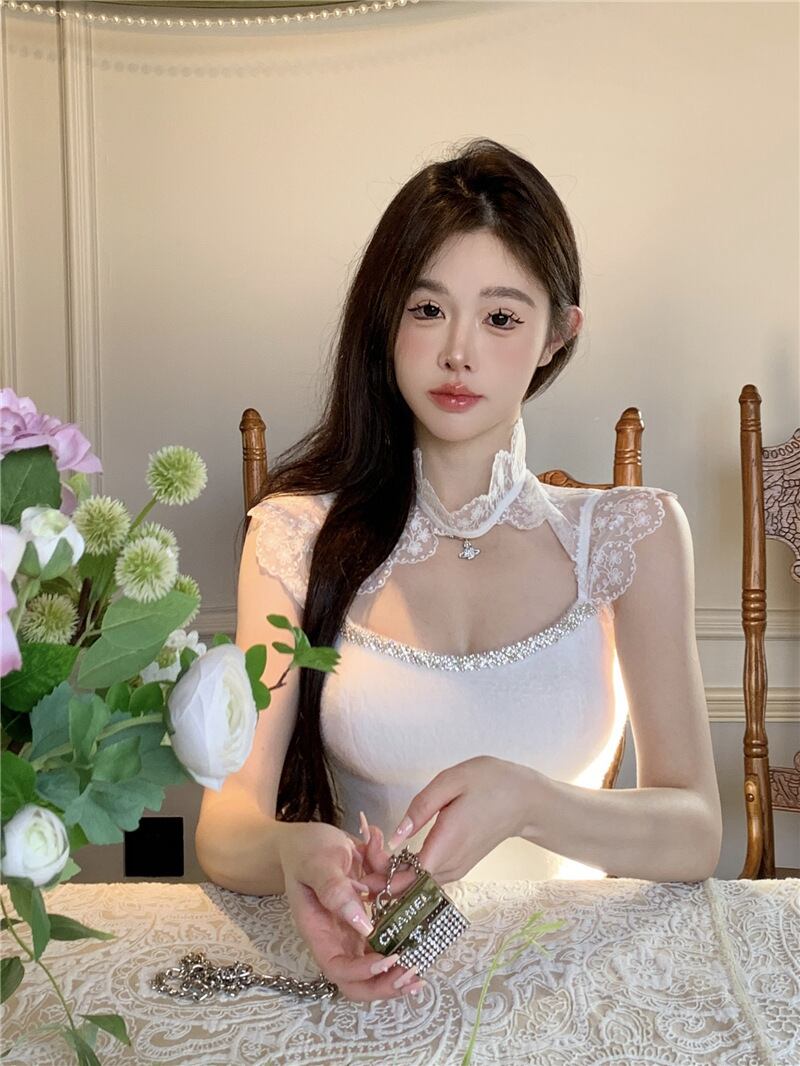 【tops】レースノースリーブキャミソール G20137