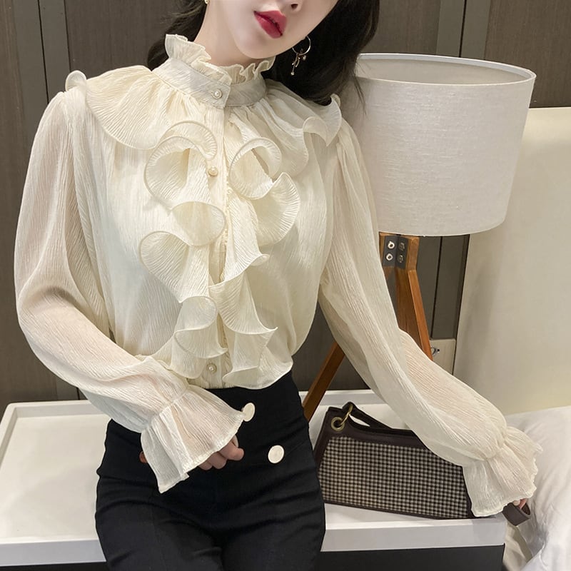 【tops】3色フレアスリーブブラウスF7059