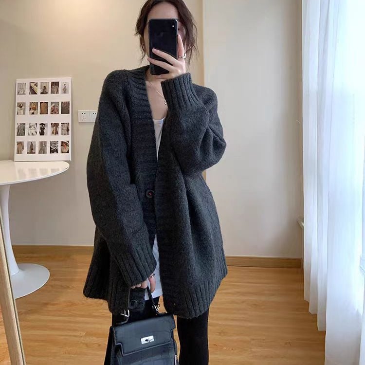 【outer】Vネックニットカーデ　M26309