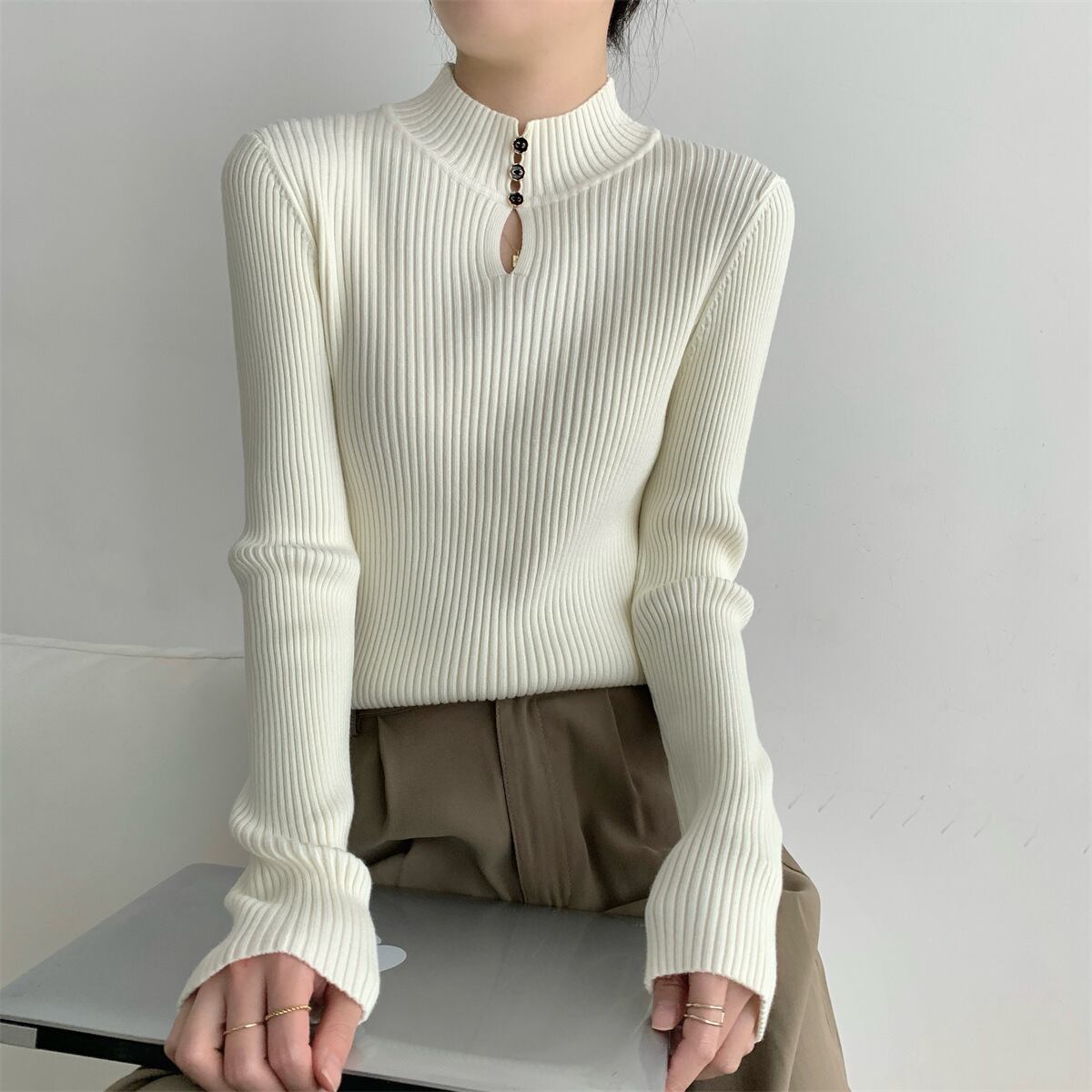 【tops】ニットトップス　M27664
