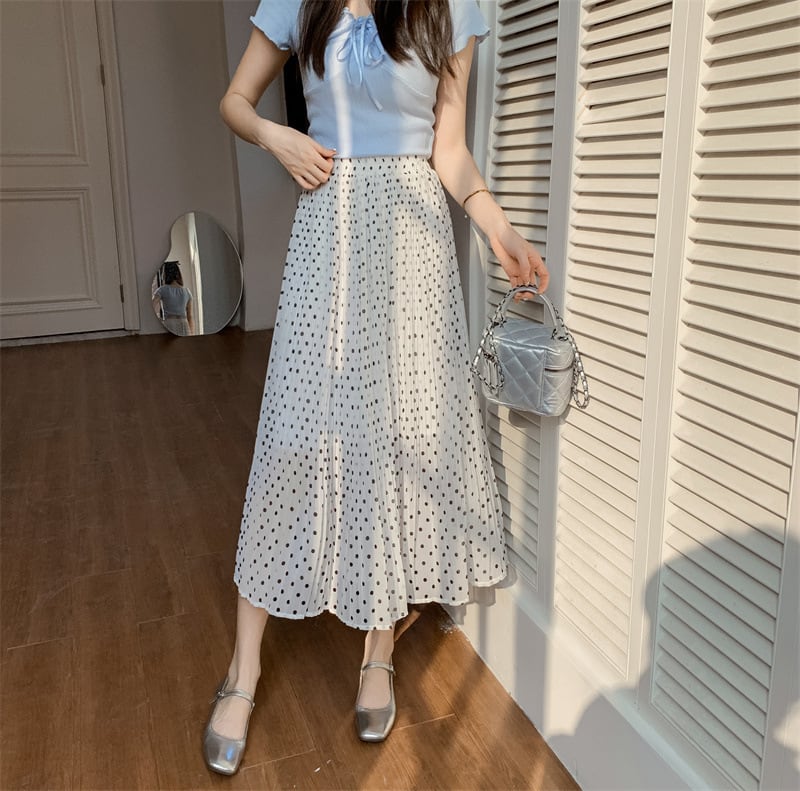 【bottoms】シフォンドット柄スカートG20489