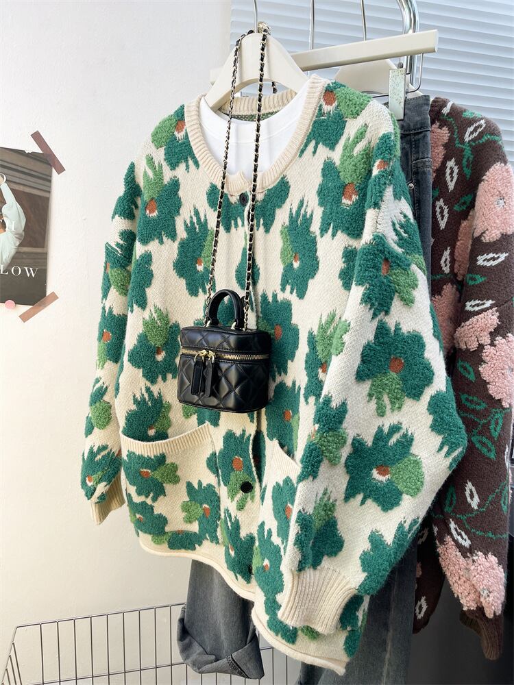 【outer】ジャカードニットカーデ　M28924