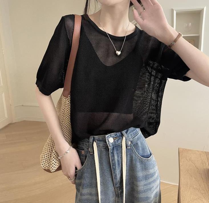 【tops】3色ラウンドネック半袖ＴシャツF7534