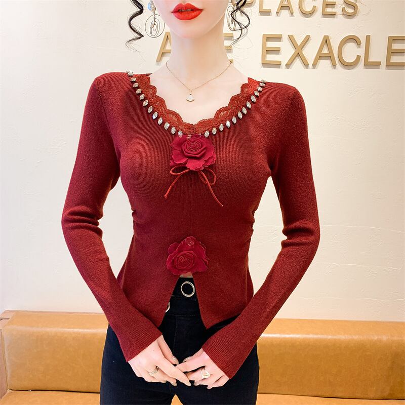 【tops】立体フラワーニットトップス　M27793