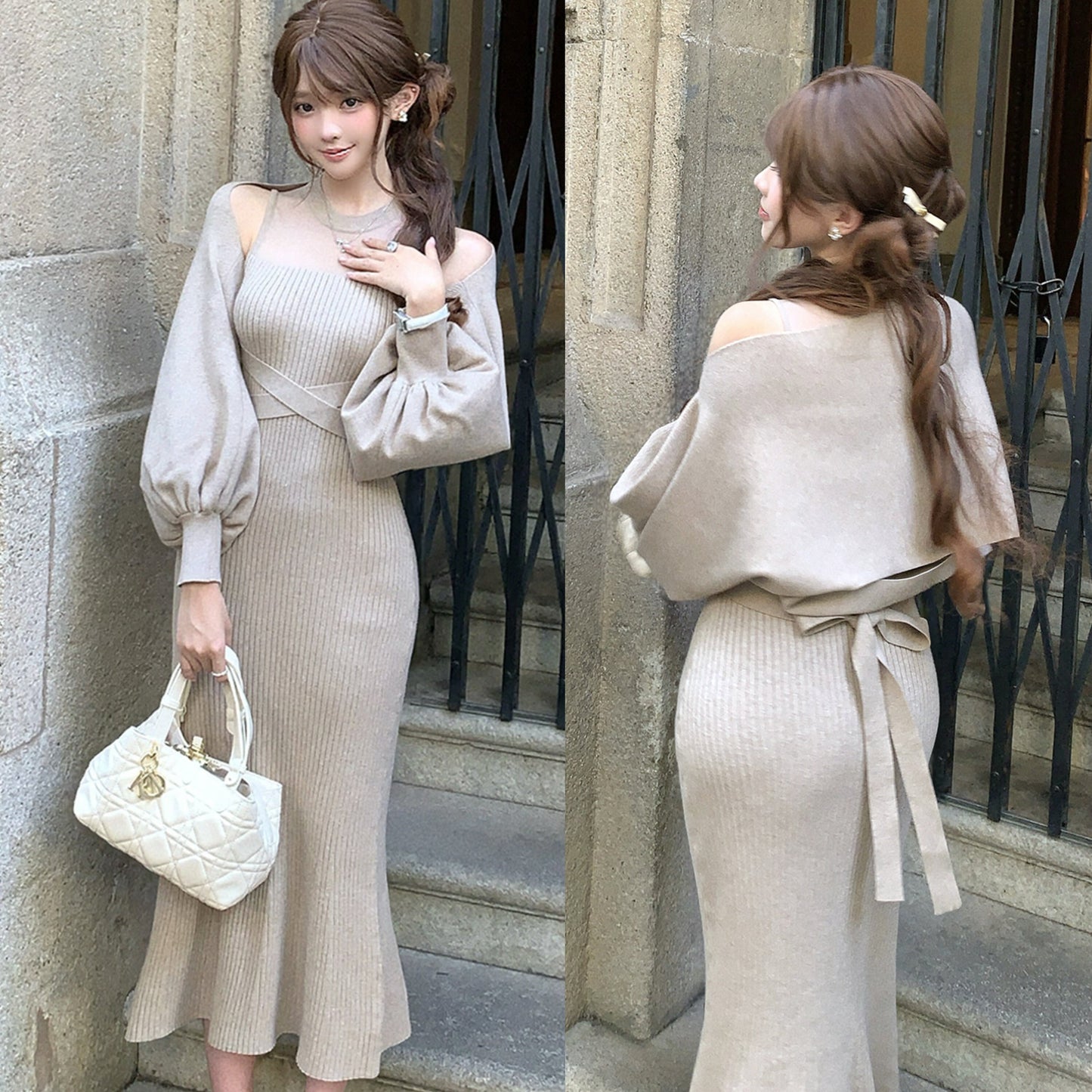 【set】4WAYシアードッキングワンピースセット N3462