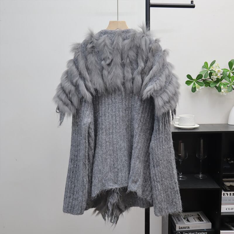【outer】ファードッキングニットカーディガン Q7209