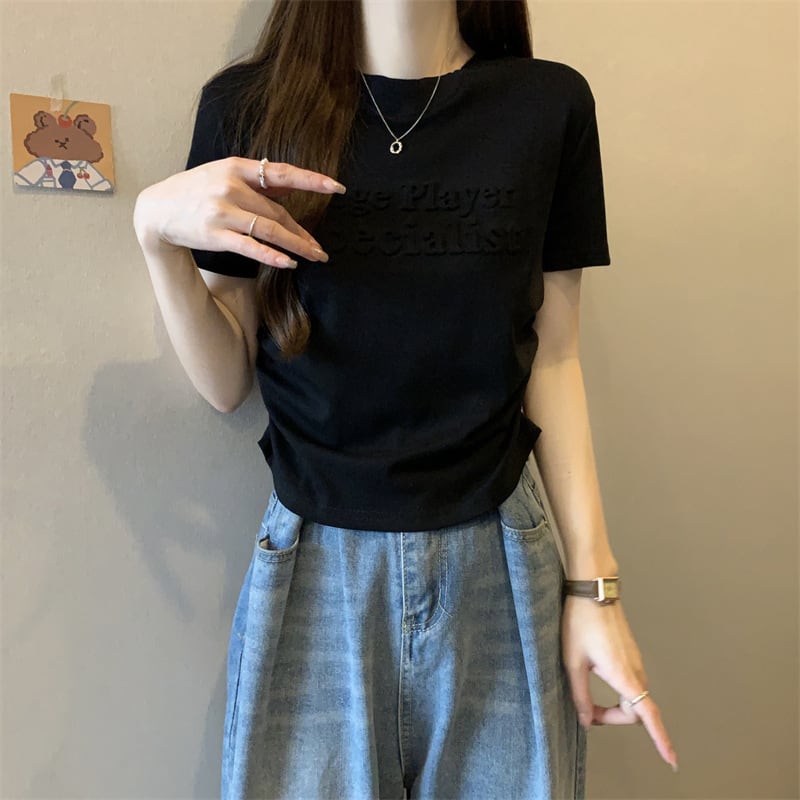 【tops】3色イレギュラー半袖ＴシャツF7290