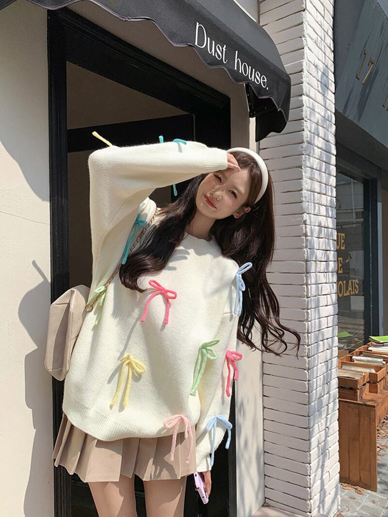 【tops】クルーネックニットセーター　M19182