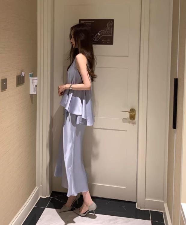 【set】イレギュラータンクトップ+スカート２点セットF7417