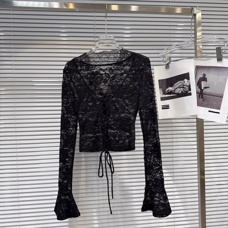 【tops】Vネックレーストップス Q8160