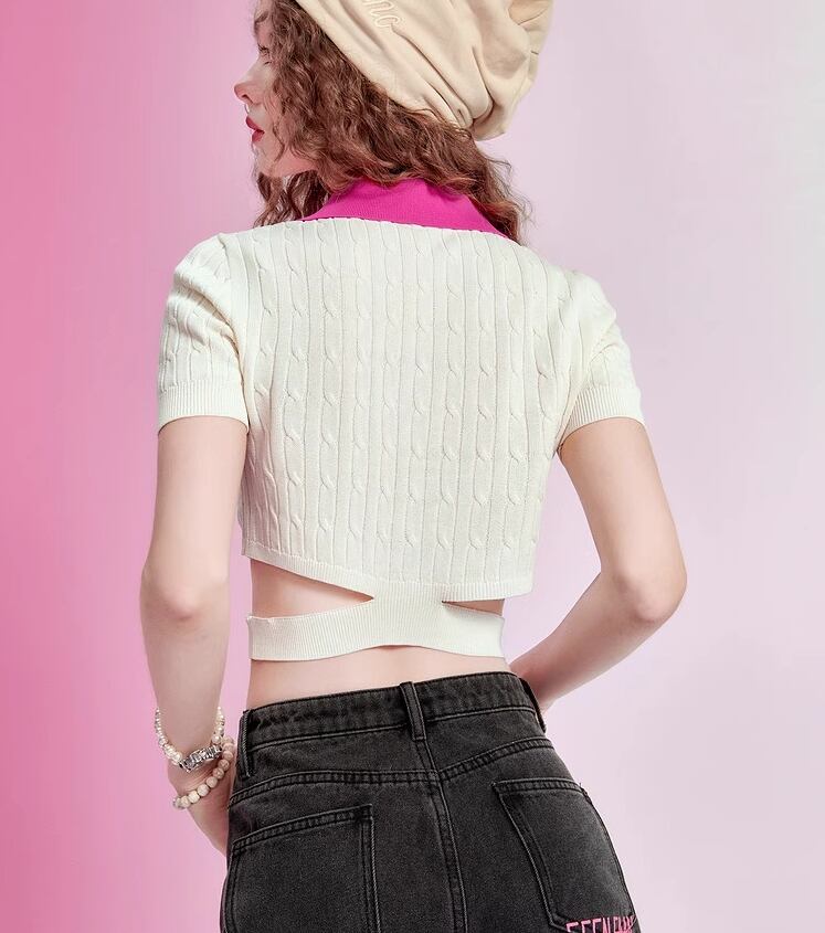 【tops】ニットショートTシャツG20078