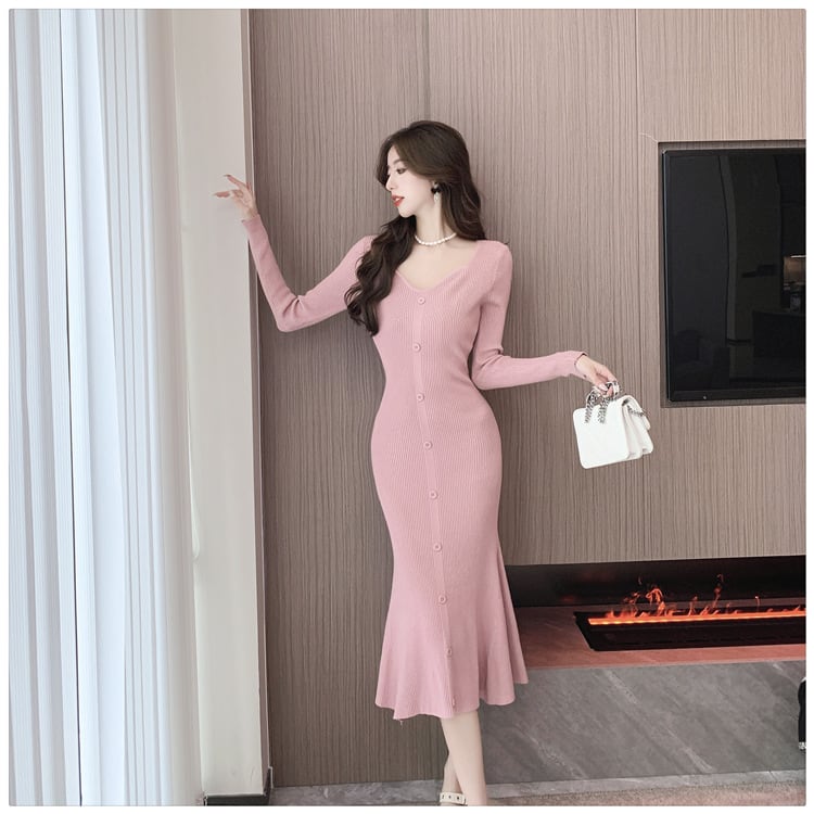 【dress】マーメイドニットワンピース　M28242