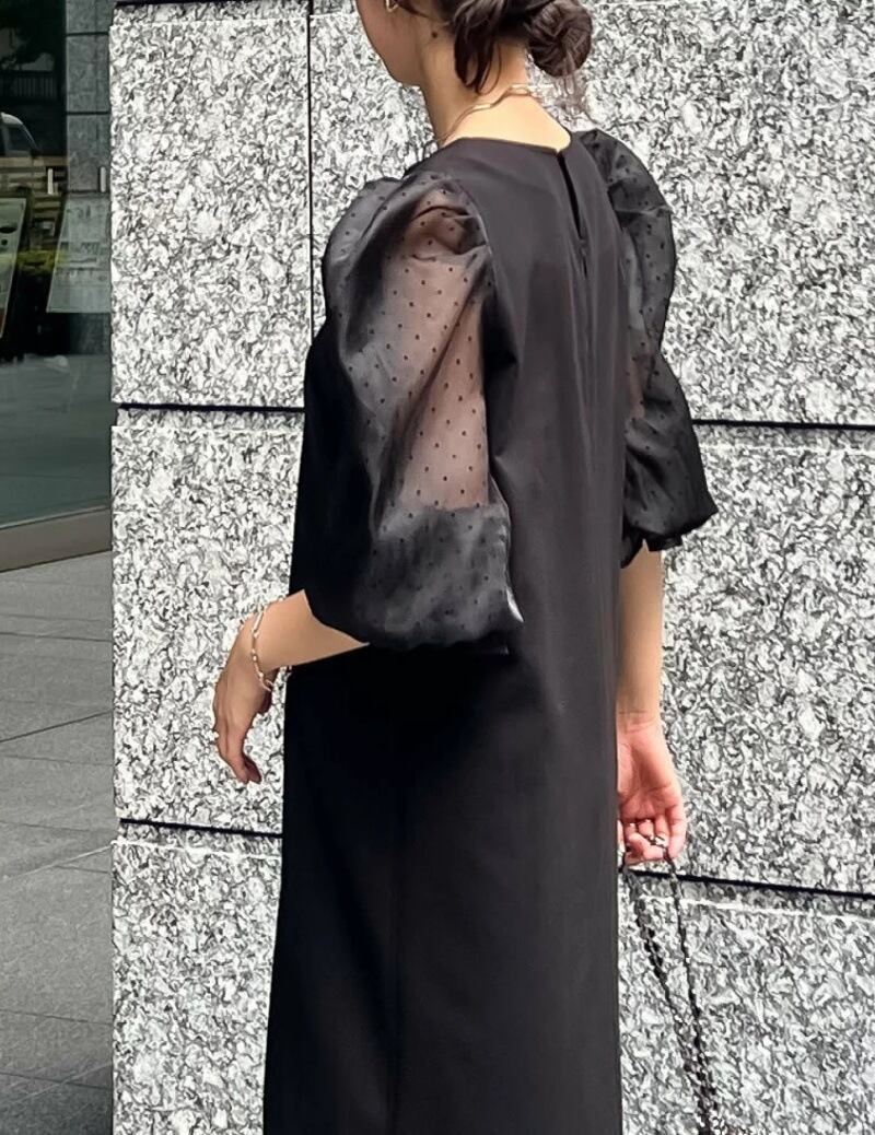 【dress】チュールコンビワンピース　M29875