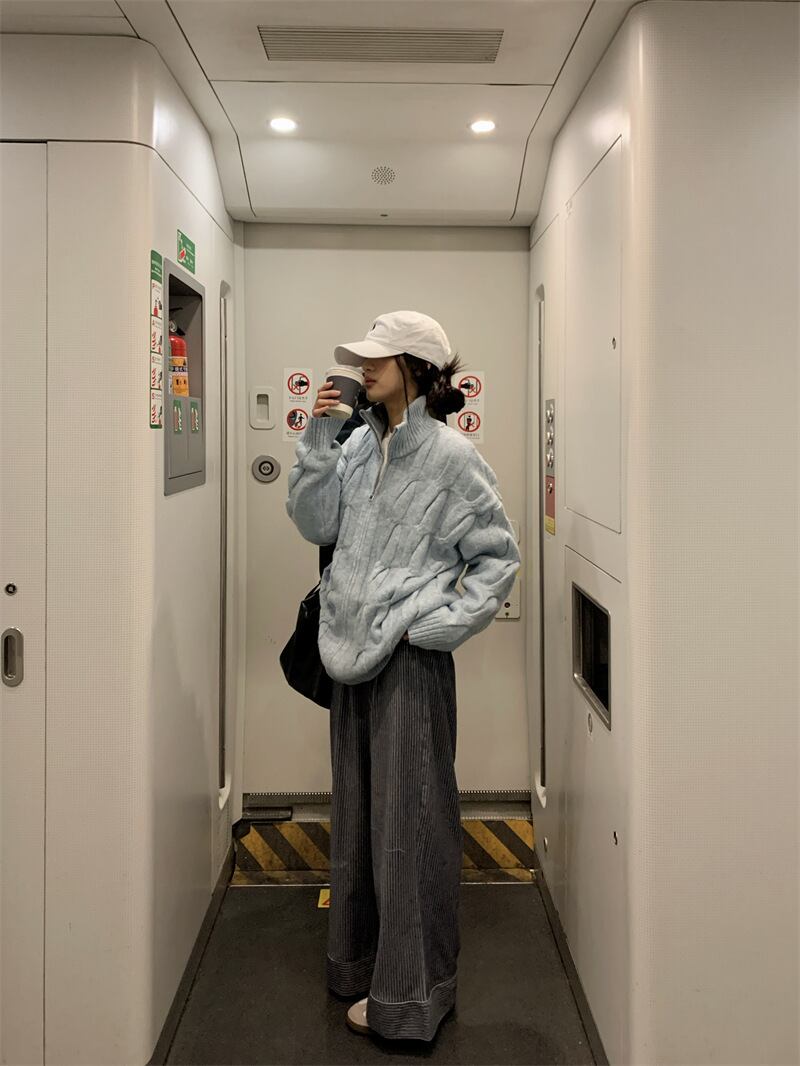 【outer】スタンドネックニットカーデ　M28432