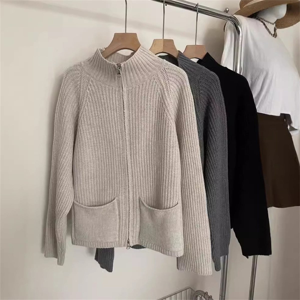 【outer】Wジップニットカーデ　M25986