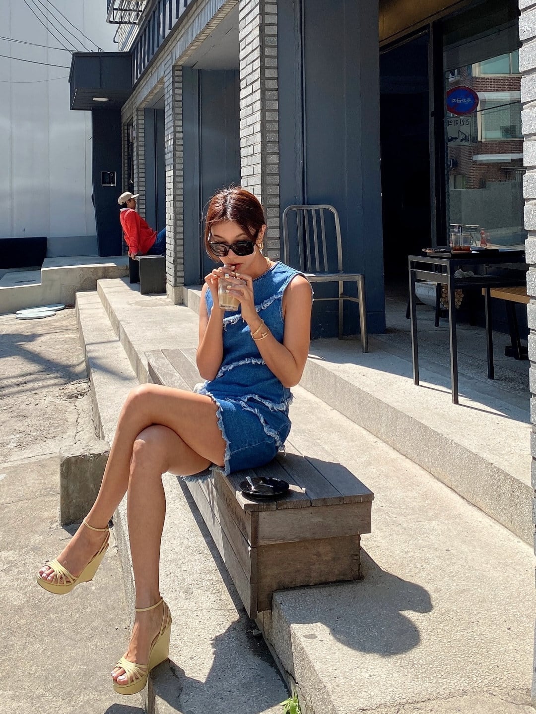 【dress】ノースリーブデニムワンピース　M23984