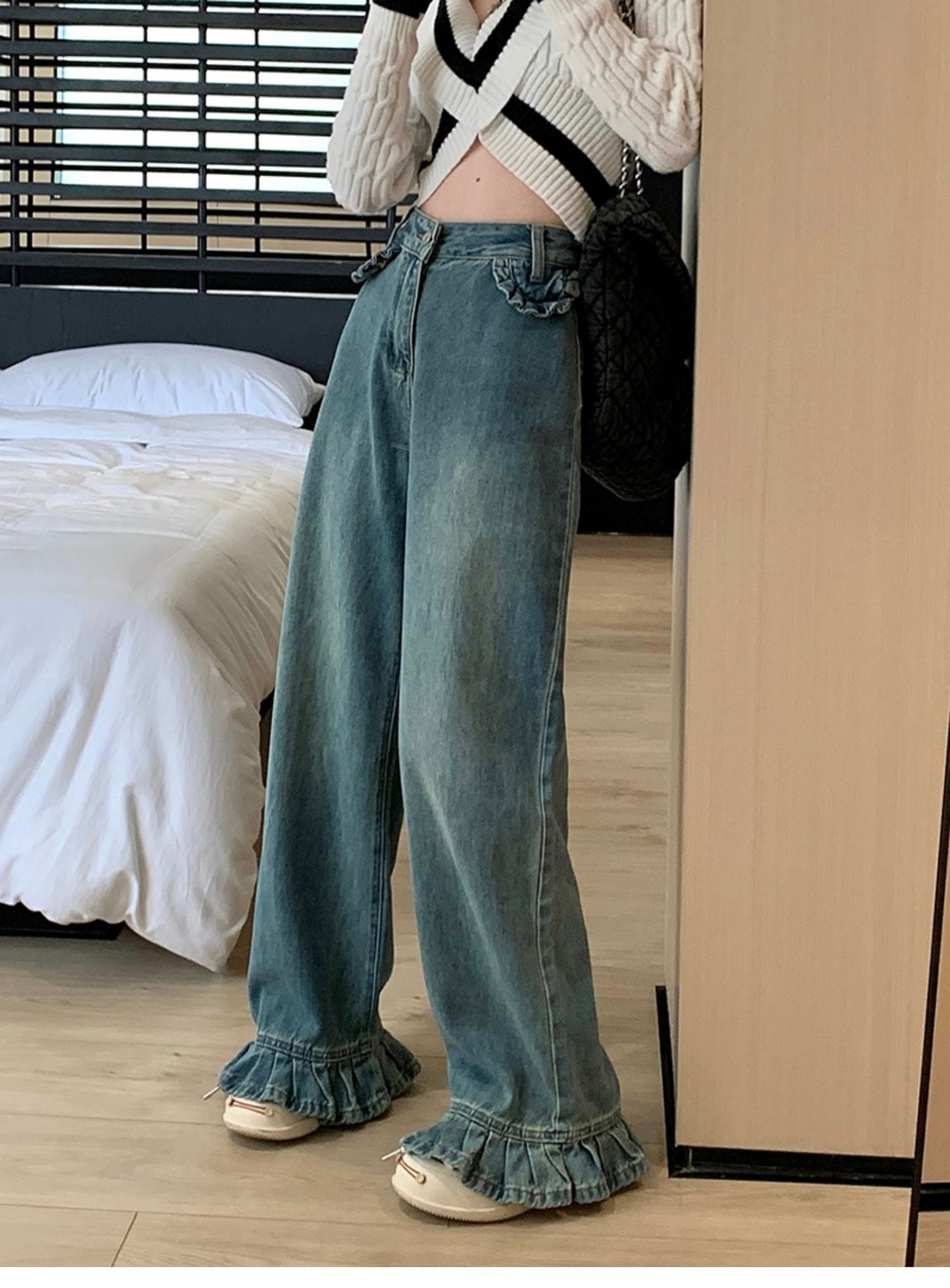 【bottoms】デニムガウチョパンツG20345