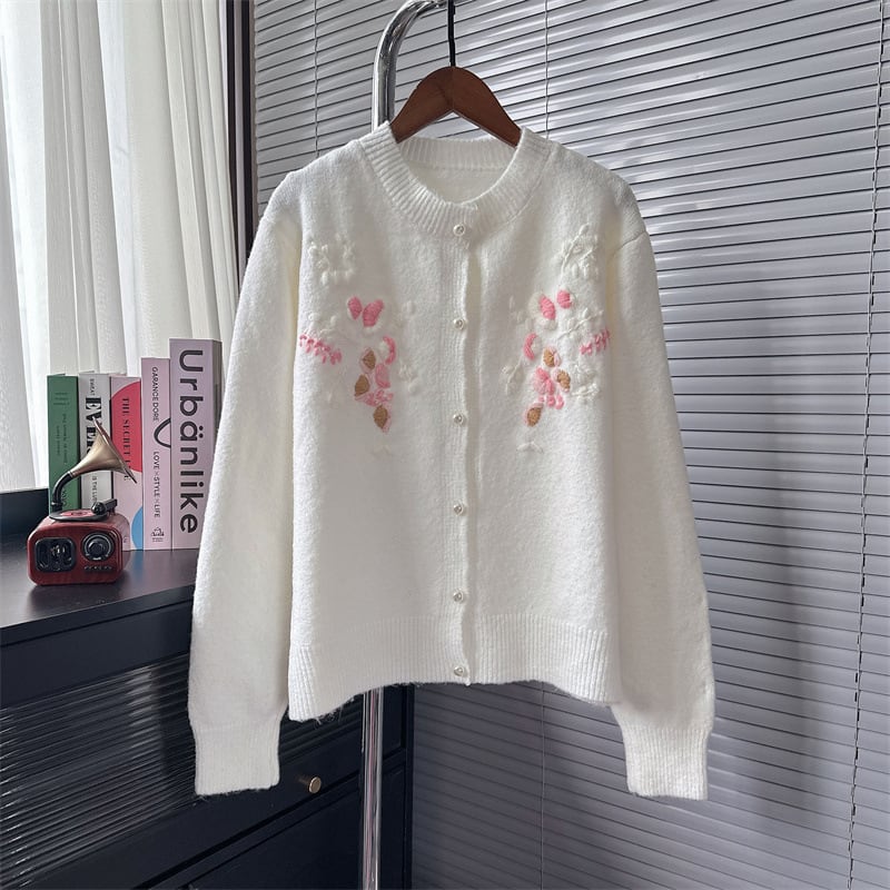 【outer】クルーネックニットカーデ　M25844