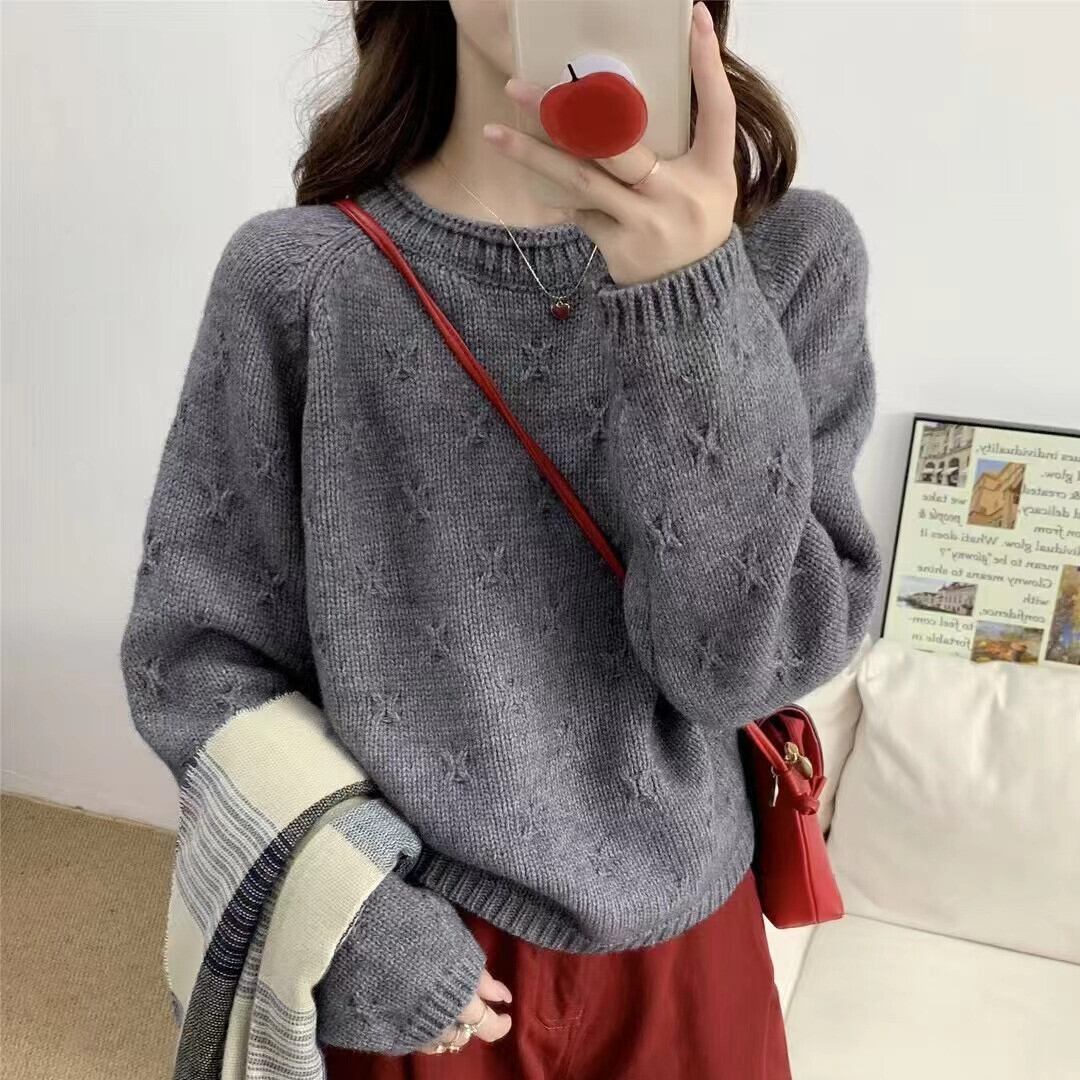 【tops】クルーネックニットセーター　M28609