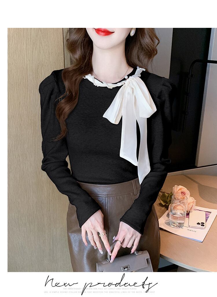 【tops】パールニットトップス　M27567