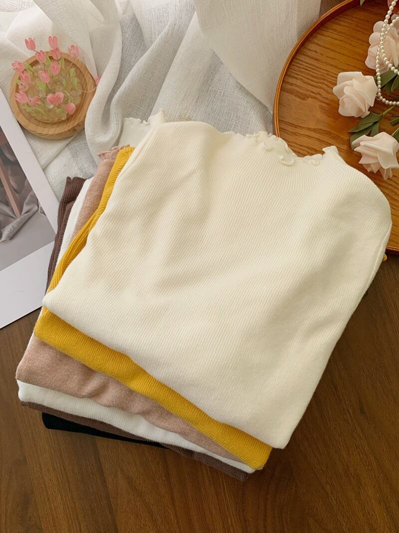 【tops】フリルニットトップス　M27210
