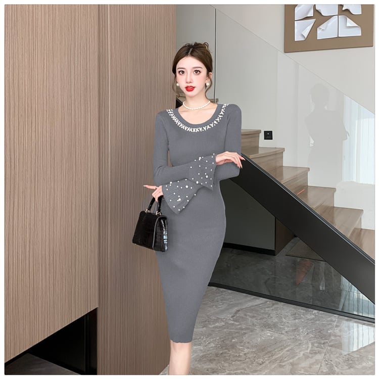 【dress】パールニットワンピース　M27487