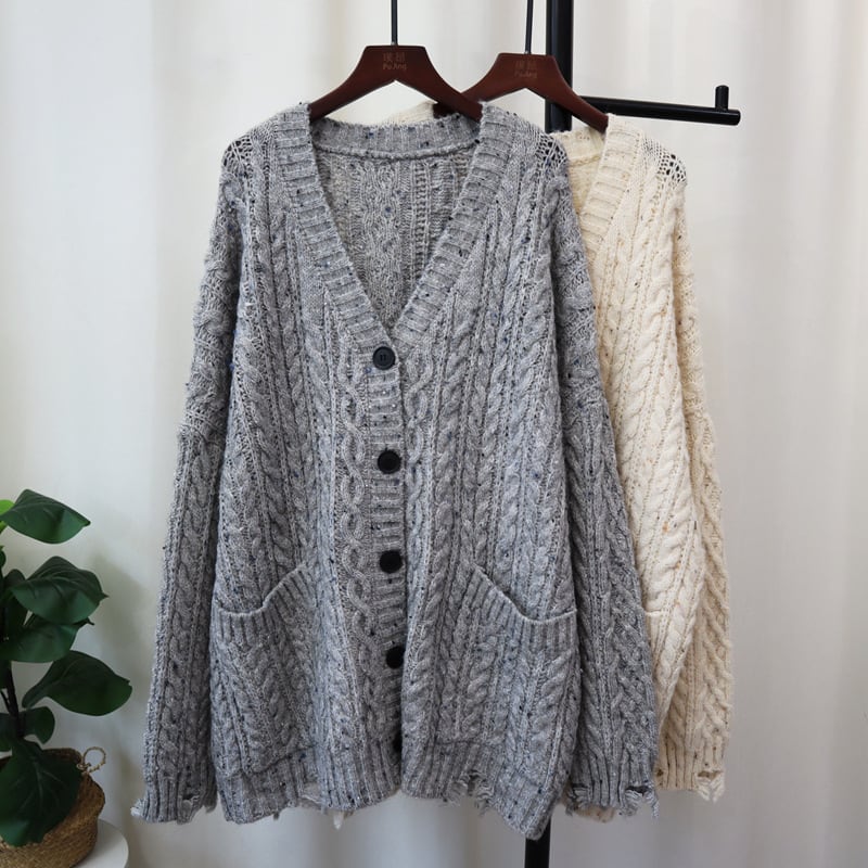 【outer】Vネックニットカーデ　M26371