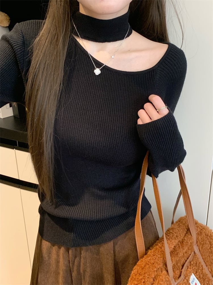 【tops】オフショルダーニットトップス　M28410