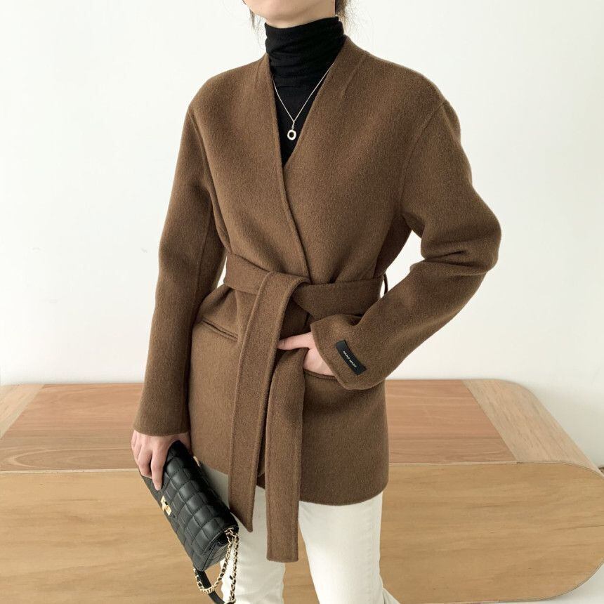 【outer】Vネックチェスターコート　M19078