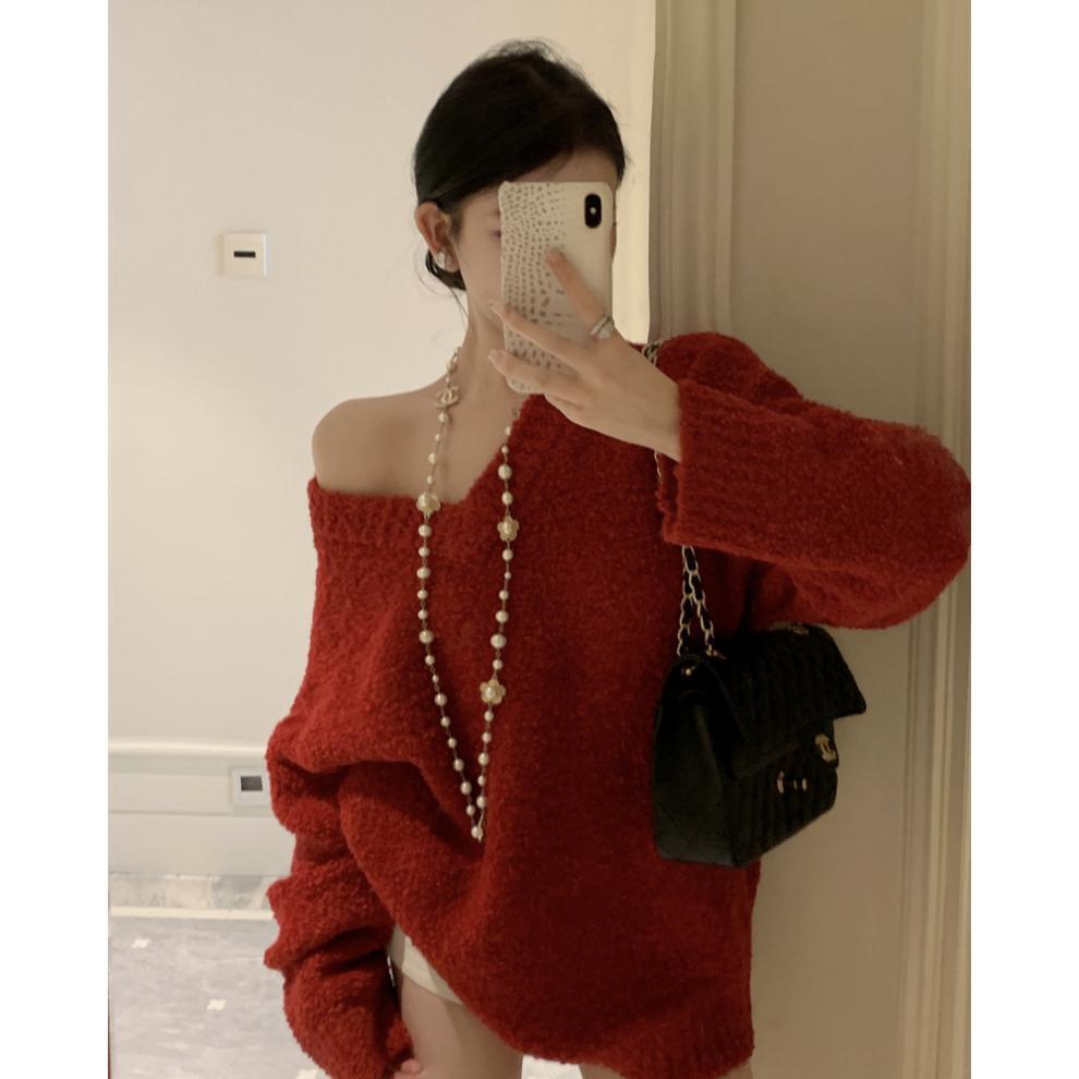 【tops】Vネックニットセーター　M28192