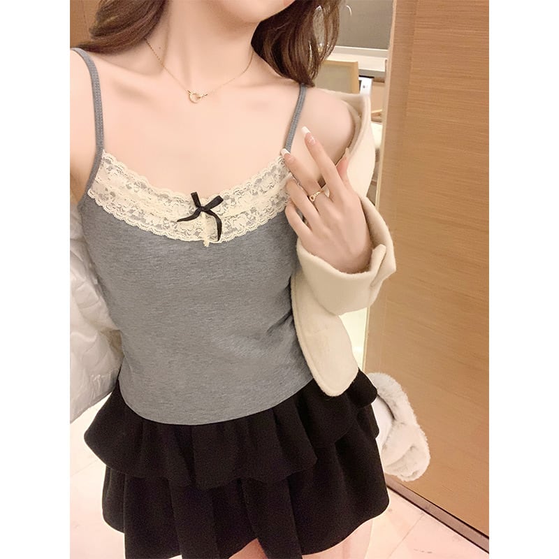 【tops】レースキャミソール　M25125