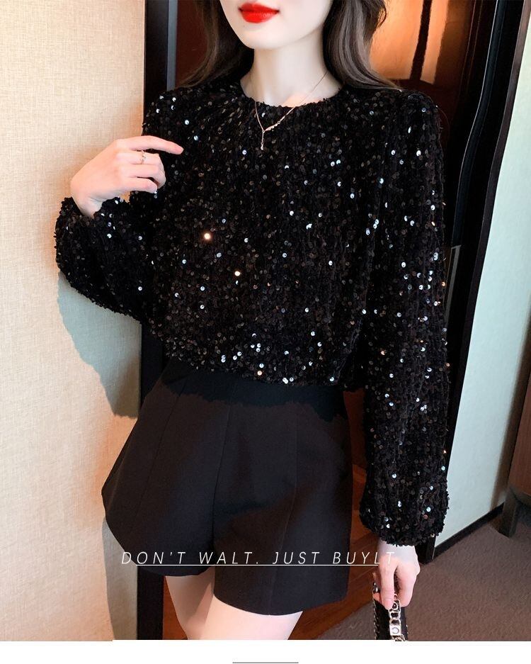【tops】スパンコールトップス　M28941