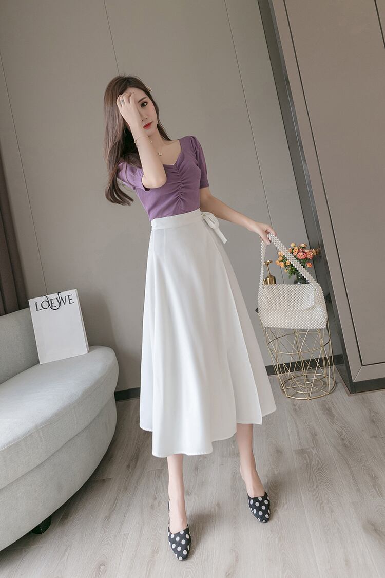 【bottoms】 清新人気デザインレディースファッションハイウエストスカート