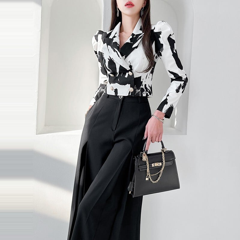 【set】スーツアウター+ガウチョパンツ２点セットG21021