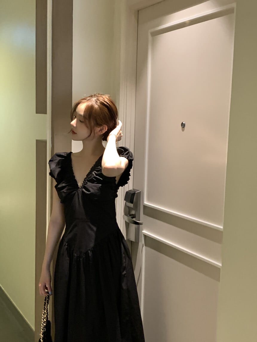 【dress】Vネックワンピース　M24626