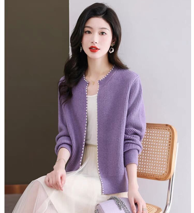 【outer】パールニットカーデ　M26259