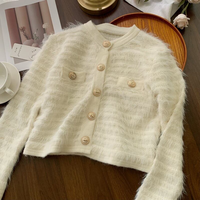 【outer】クルーネックニットカーデ　M27211