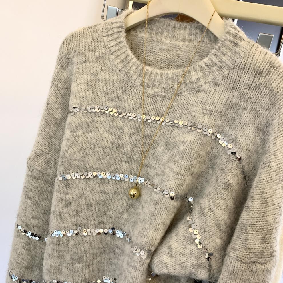 【tops】スパンコールニットセーター　M29252